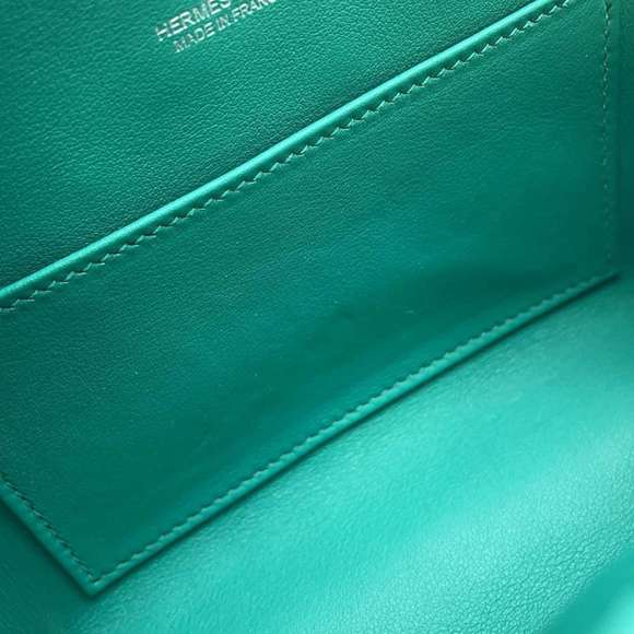 Hermes Kelly Picnic Mini Vert Verone Silver Hardware Swift Willow Y Stamp - Picture 7 of 13